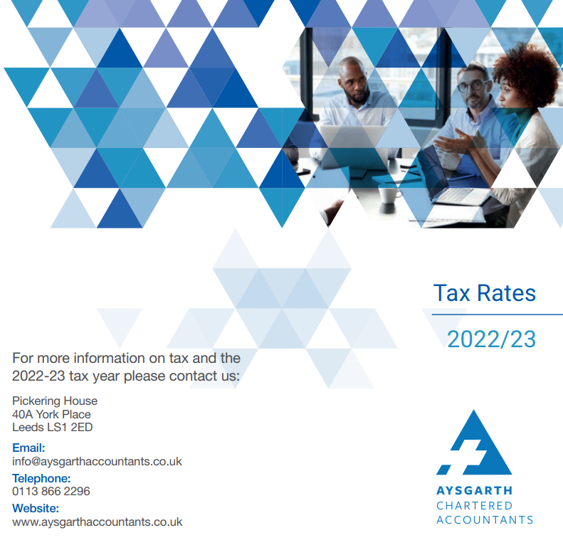 tax rate card for 2022/23